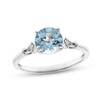 Thumbnail Image 0 of Aquamarine & Diamond Engagement Ring 1/20 ct tw Round-cut 14K White Gold