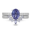 Thumbnail Image 3 of Neil Lane Oval-cut Tanzanite Bridal Set 1/2 ct tw Diamonds 14K White Gold