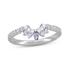 Thumbnail Image 1 of Neil Lane Tanzanite & Diamond Wedding Band 1/4 ct tw Round-cut 14K White Gold