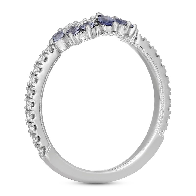 Main Image 2 of Neil Lane Tanzanite & Diamond Wedding Band 1/4 ct tw Round-cut 14K White Gold