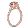 Neil Lane Morganite & Diamond Engagement Ring 3/4 ct tw Cushion, Pear & Round-cut 14K Rose Gold