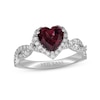 Neil Lane Rhodolite Garnet & Diamond Engagement Ring 1/2 ct tw Round-cut 14K White Gold
