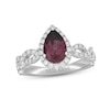 Thumbnail Image 1 of Neil Lane Rhodolite Garnet & Diamond Engagement Ring 3/4 ct tw Round-cut 14K White Gold