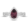 Neil Lane Rhodolite Garnet & Diamond Engagement Ring 3/4 ct tw Round-cut 14K White Gold