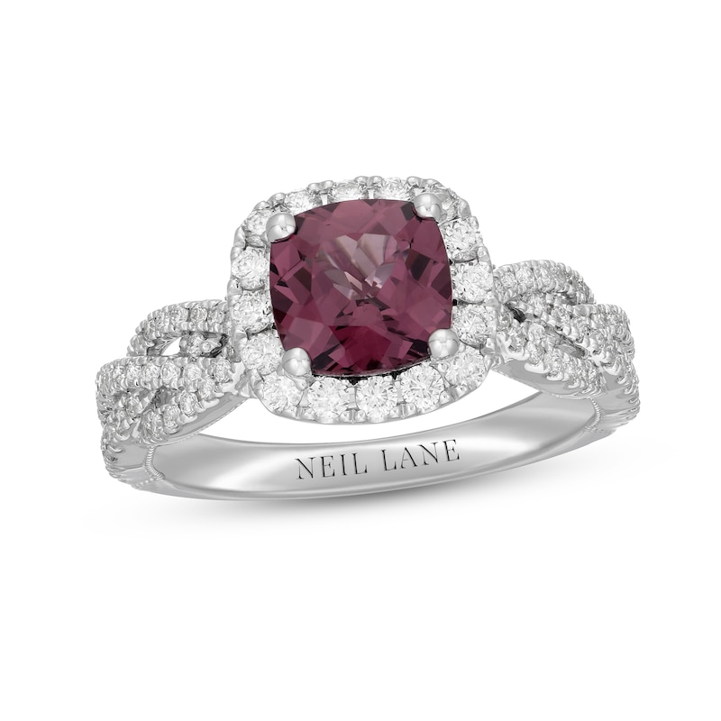 Neil Lane Rhodolite Garnet & Diamond Engagement Ring 3/4 ct tw Round-cut 14K White Gold