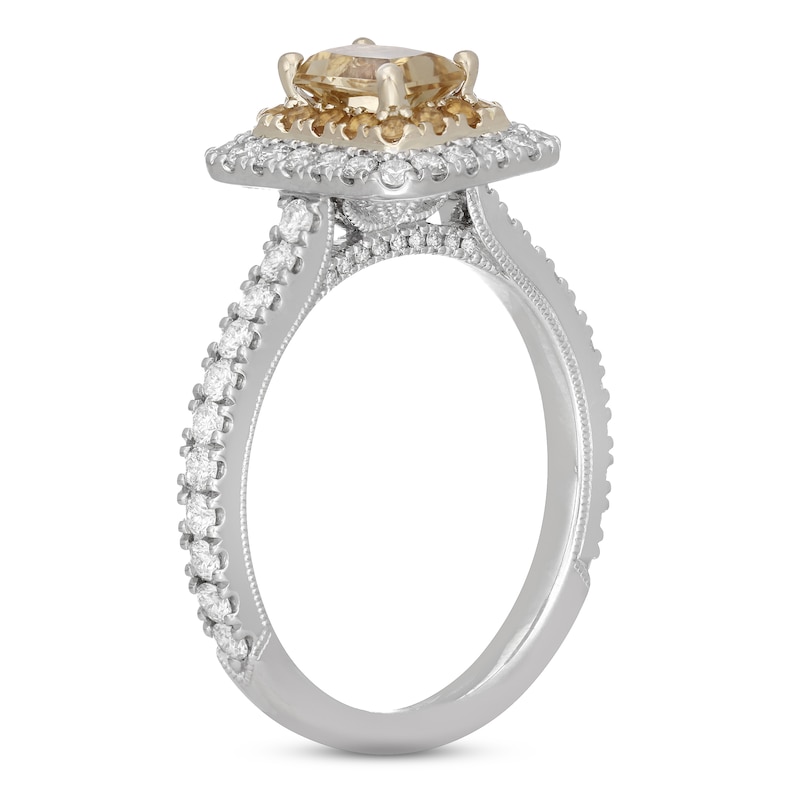 Neil Lane Citrine & Diamond Engagement Ring 3/4 ct tw Round-cut 14K Two-Tone Gold