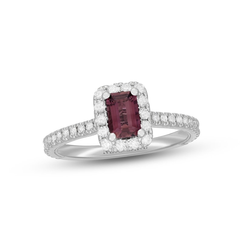 Main Image 4 of Neil Lane Pink Tourmaline & Diamond Engagement Ring 1/2 ct tw 14K White Gold