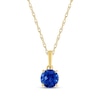 Thumbnail Image 1 of Blue Round-Cut Lab-Created Sapphire Necklace 10K Yellow Gold 18"