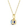 Thumbnail Image 3 of Blue Round-Cut Lab-Created Sapphire Necklace 10K Yellow Gold 18"