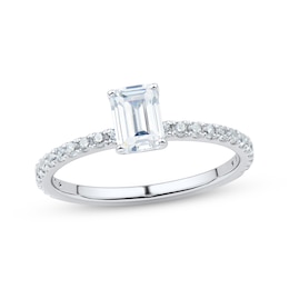 Certified Emerald-Cut Diamond Engagement Ring 1 ct tw Platinum