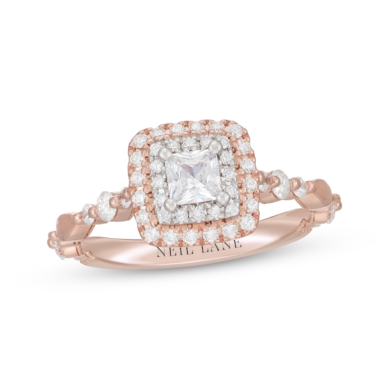Main Image 1 of Neil Lane Princess-Cut Diamond Engagement Ring 7/8 ct tw 14K Two-Tone Gold