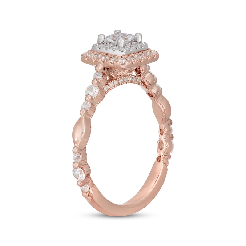 Main Image 2 of Neil Lane Princess-Cut Diamond Engagement Ring 7/8 ct tw 14K Two-Tone Gold