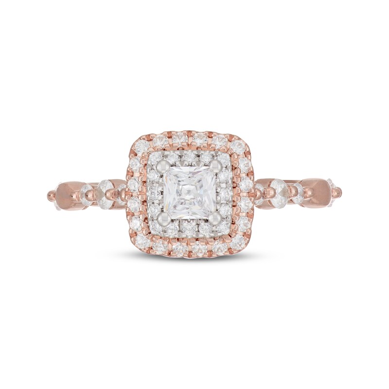 Main Image 3 of Neil Lane Princess-Cut Diamond Engagement Ring 7/8 ct tw 14K Two-Tone Gold