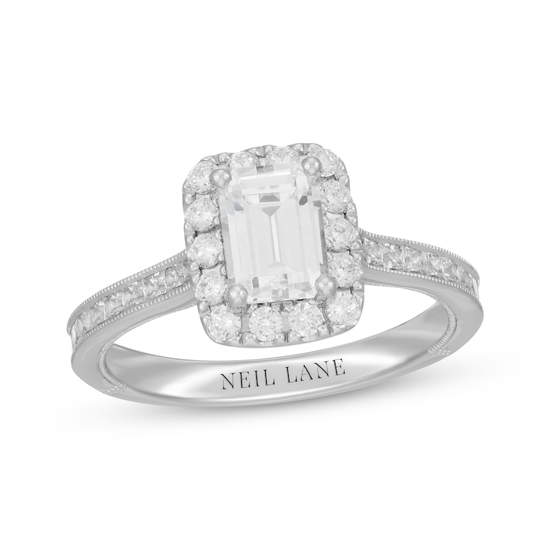 Main Image 1 of Neil Lane Emerald-cut Diamond Engagement Ring 1-7/8 ct tw 14K White Gold