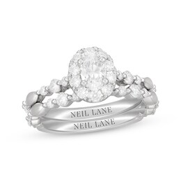 Neil Lane Oval-Cut Diamond Halo Bridal Set 1-1/3 ct tw 14K White Gold