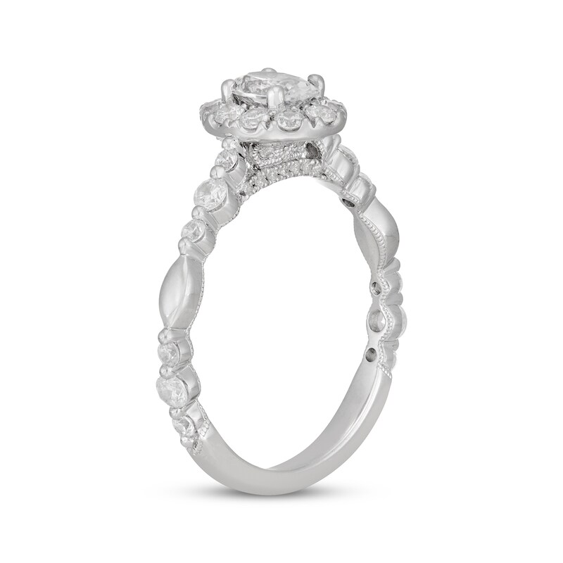 Neil Lane Oval-Cut Diamond Halo Engagement Ring 1 ct tw 14K White Gold