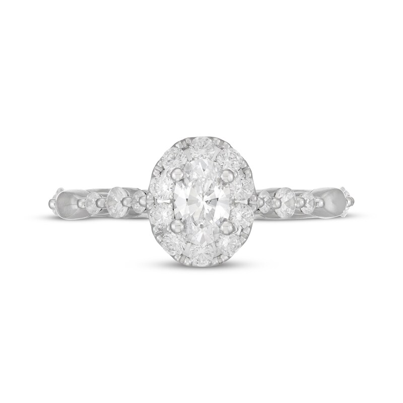 Neil Lane Oval-Cut Diamond Halo Engagement Ring 1 ct tw 14K White Gold