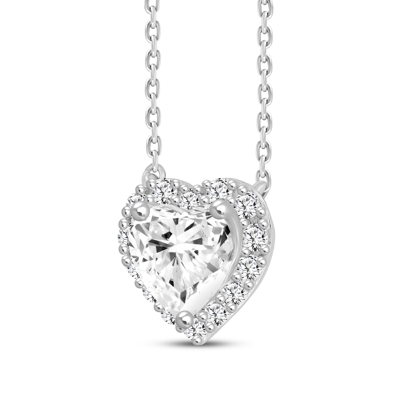 Main Image 2 of KAY Lab-Grown Diamonds Heart Frame Necklace 1-1/4 ct tw 14K White Gold 18"