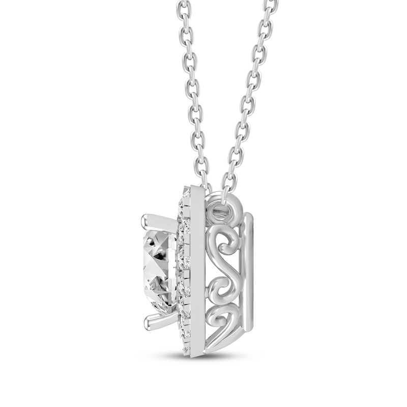 Main Image 3 of KAY Lab-Grown Diamonds Heart Frame Necklace 1-1/4 ct tw 14K White Gold 18"