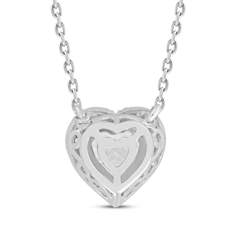 Main Image 4 of KAY Lab-Grown Diamonds Heart Frame Necklace 1-1/4 ct tw 14K White Gold 18"
