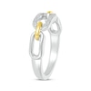Thumbnail Image 2 of Diamond Paperclip Link Ring 1/10 ct tw Sterling Silver & 10K Yellow Gold