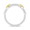 Thumbnail Image 3 of Diamond Paperclip Link Ring 1/10 ct tw Sterling Silver & 10K Yellow Gold