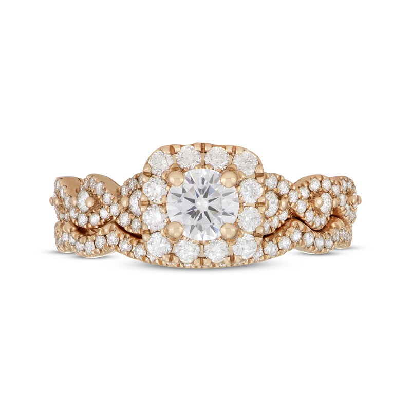 Neil Lane Round-Cut Diamond Cushion Frame Bridal Set 1-1/5 ct tw 14K Yellow Gold
