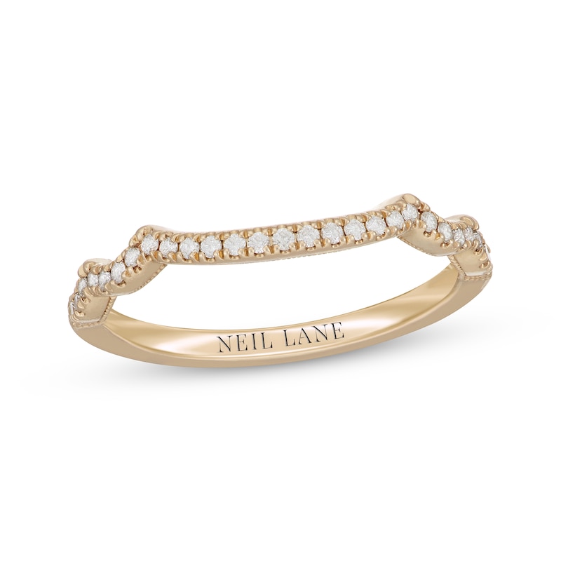 Neil Lane Diamond Contoured Wedding Band 1/6 ct tw 14K Yellow Gold