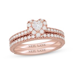 Neil Lane Heart-Shaped Diamond Bridal Set 1 ct tw 14K Rose Gold