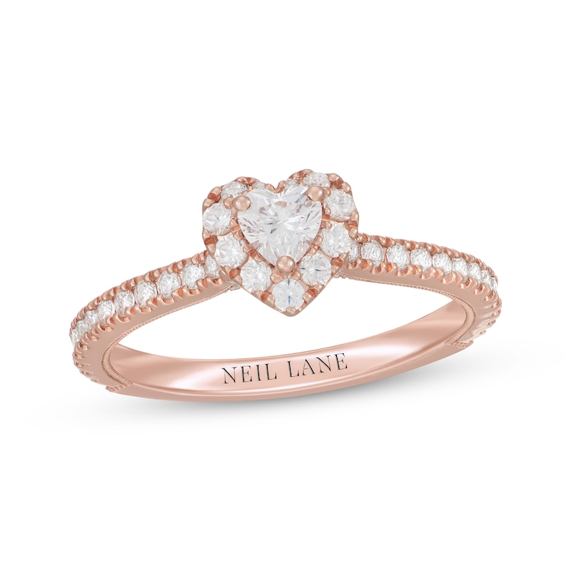 Main Image 1 of Neil Lane Heart-Shaped Diamond Engagement Ring 5/8 ct tw 14K Rose Gold