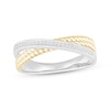 Thumbnail Image 1 of Diamond Crossover Rope Ring 1/15 ct tw Sterling Silver & 10K Yellow Gold