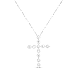 Diamond Cross Necklace 1/3 ct tw Sterling Silver 19"