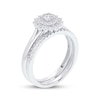 Thumbnail Image 1 of Round-Cut Diamond Sunburst Halo Bridal Set 1/2 ct tw 14K White Gold