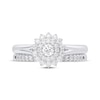 Thumbnail Image 2 of Round-Cut Diamond Sunburst Halo Bridal Set 1/2 ct tw 14K White Gold