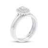 Thumbnail Image 2 of Adore Oval-Cut Diamond Sunburst Halo Bridal Set 1/2 ct tw 14K White Gold