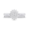 Thumbnail Image 3 of Adore Oval-Cut Diamond Sunburst Halo Bridal Set 1/2 ct tw 14K White Gold