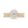 Thumbnail Image 3 of Adore Emerald-Cut Diamond Starburst Halo Bridal Set 1/2 ct tw 14K Yellow Gold