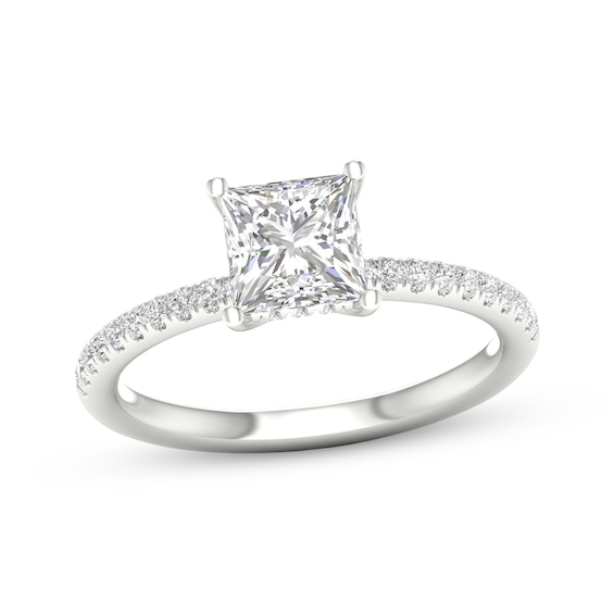 Lab-Grown Diamonds Princess-Cut Engagement Ring 1-3/4 ct tw 14K White Gold