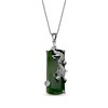 Thumbnail Image 1 of Nephrite Jade Dragon Necklace Sterling Silver 18"