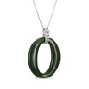 Thumbnail Image 2 of Nephrite Jade & White Topaz Loop Drop Necklace Sterling Silver 18"