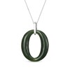 Thumbnail Image 3 of Nephrite Jade & White Topaz Loop Drop Necklace Sterling Silver 18"