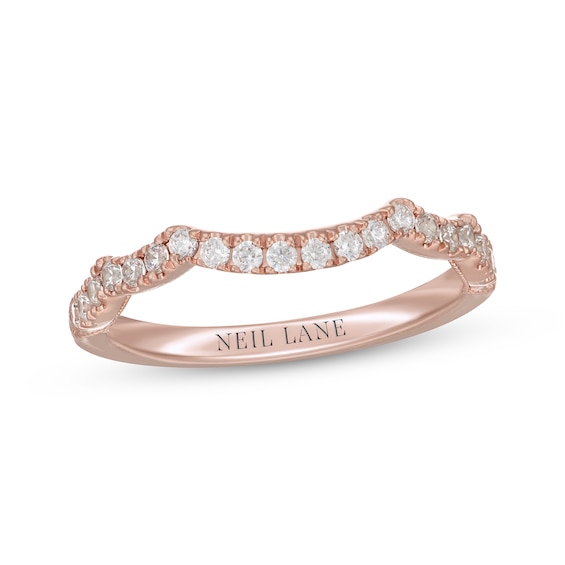 Neil Lane Diamond Contoured Wedding Band 1/3 ct tw 14K Rose Gold