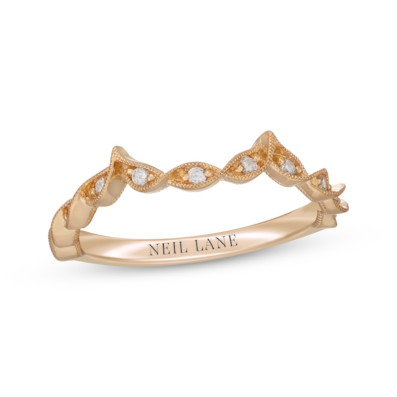 Main Image 7 of Neil Lane Diamond Contour Wedding Band 1/8 ct tw 14K Yellow Gold