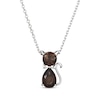 Thumbnail Image 0 of Pear-Shaped & Round-Cut Smoky Quartz Cat Necklace Sterling Silver 18"