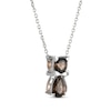 Thumbnail Image 1 of Pear-Shaped & Round-Cut Smoky Quartz Cat Necklace Sterling Silver 18"
