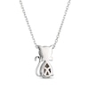 Thumbnail Image 2 of Pear-Shaped & Round-Cut Smoky Quartz Cat Necklace Sterling Silver 18"