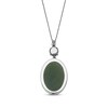 Thumbnail Image 3 of Oval-Shaped Nephrite Jade, Cultured Pearl & White Topaz Necklace Sterling Silver 18"