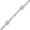 Thumbnail Image 2 of White Lab-Created Sapphire Link Bracelet Sterling Silver 7.5"