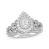 Thumbnail Image 1 of Neil Lane Pear-Shaped Diamond Double Halo Twist Shank Bridal Set 7/8 ct tw 14K White Gold