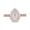 Thumbnail Image 3 of Neil Lane Pear-Shaped Diamond Double Halo Engagement Ring 7/8 ct tw 14K Two-Tone Gold